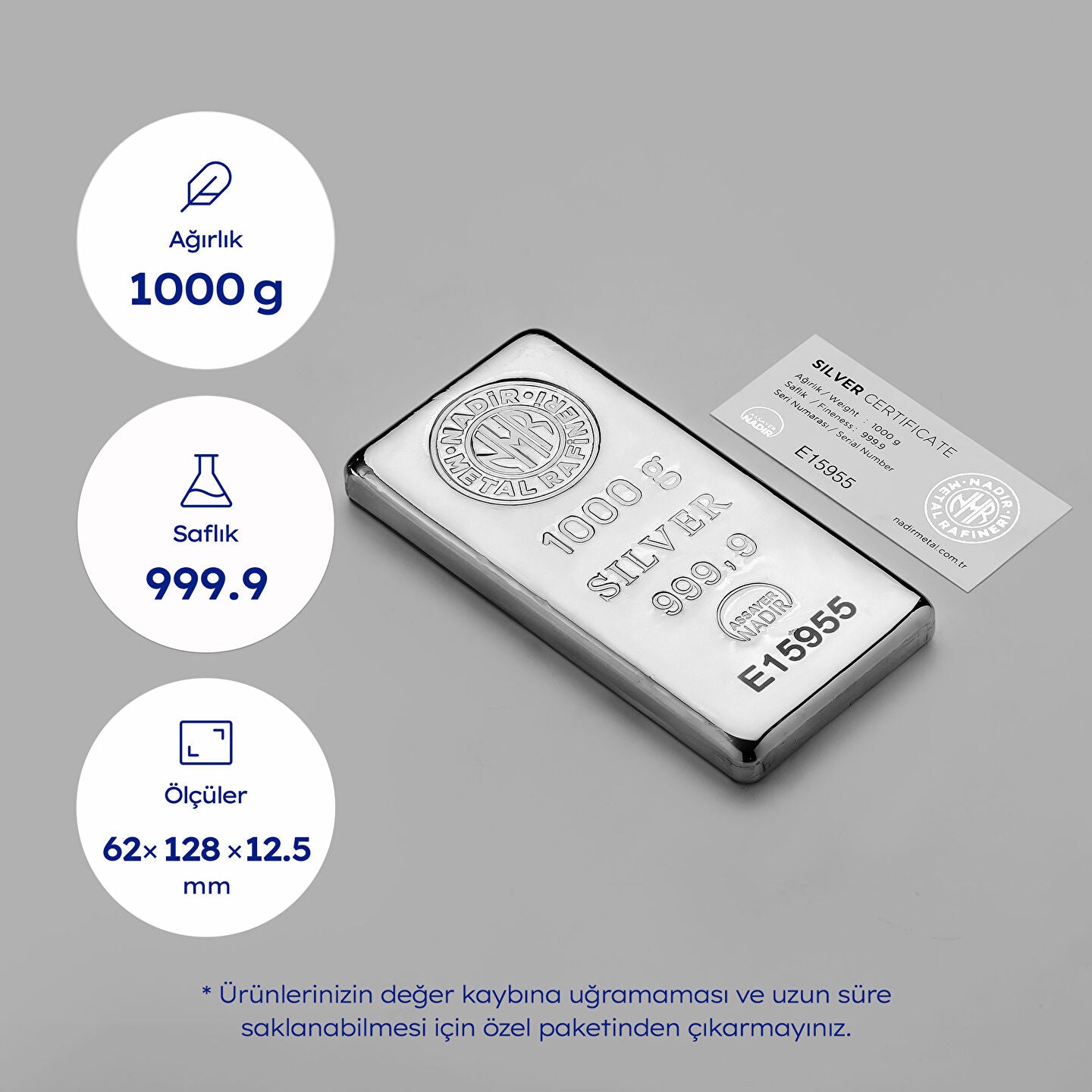 Nadir 1 Kilo Gümüş Külçe